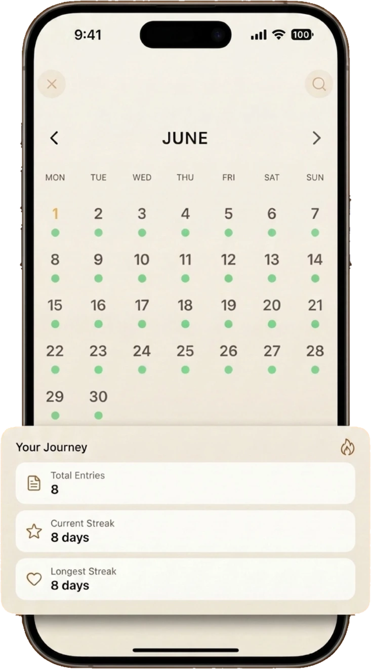 LUME app – calendar and journey overview